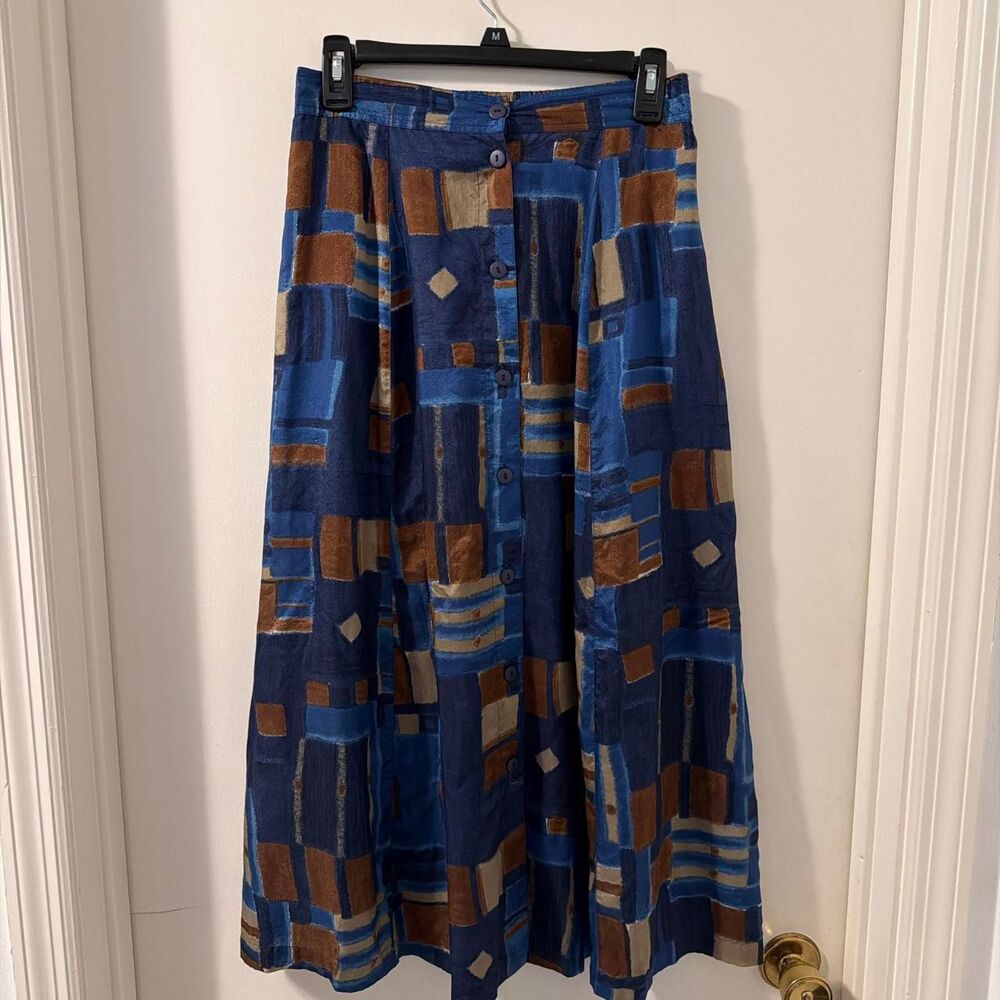Vintage Anna and Frank Women's multi color Silk Skirt Sz vintage M